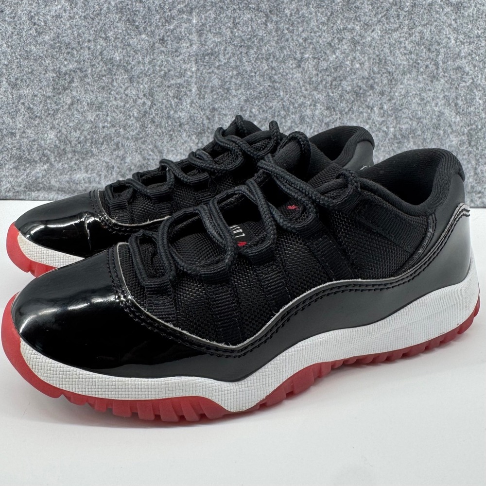 Jordan 11 Retro Low Bred Kids Size 13C Black Red FV5116-006